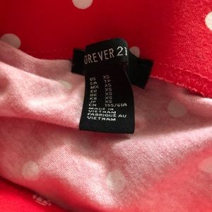 Bright red and white polka dot skirt